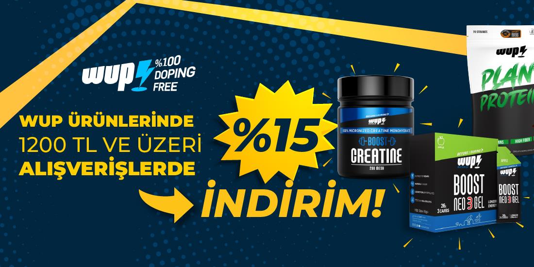 Wup Ürünlerinde 1200 TL ve Üzeri Alışverişlerde %15 İndirim